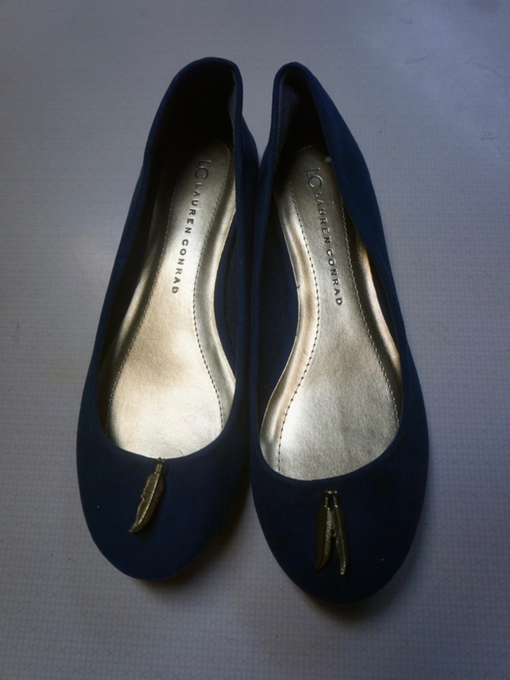 LC Lauren Conrad Kate Ballet Flats Emerald Teal Faux Suede Sz 8.5